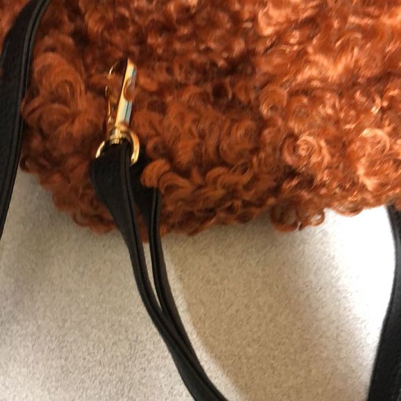 Reddish brown faux fur mini backpack main image 6
